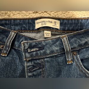 Abercrombie & Fitch High Rise Blue Jeans with Durable Stitching